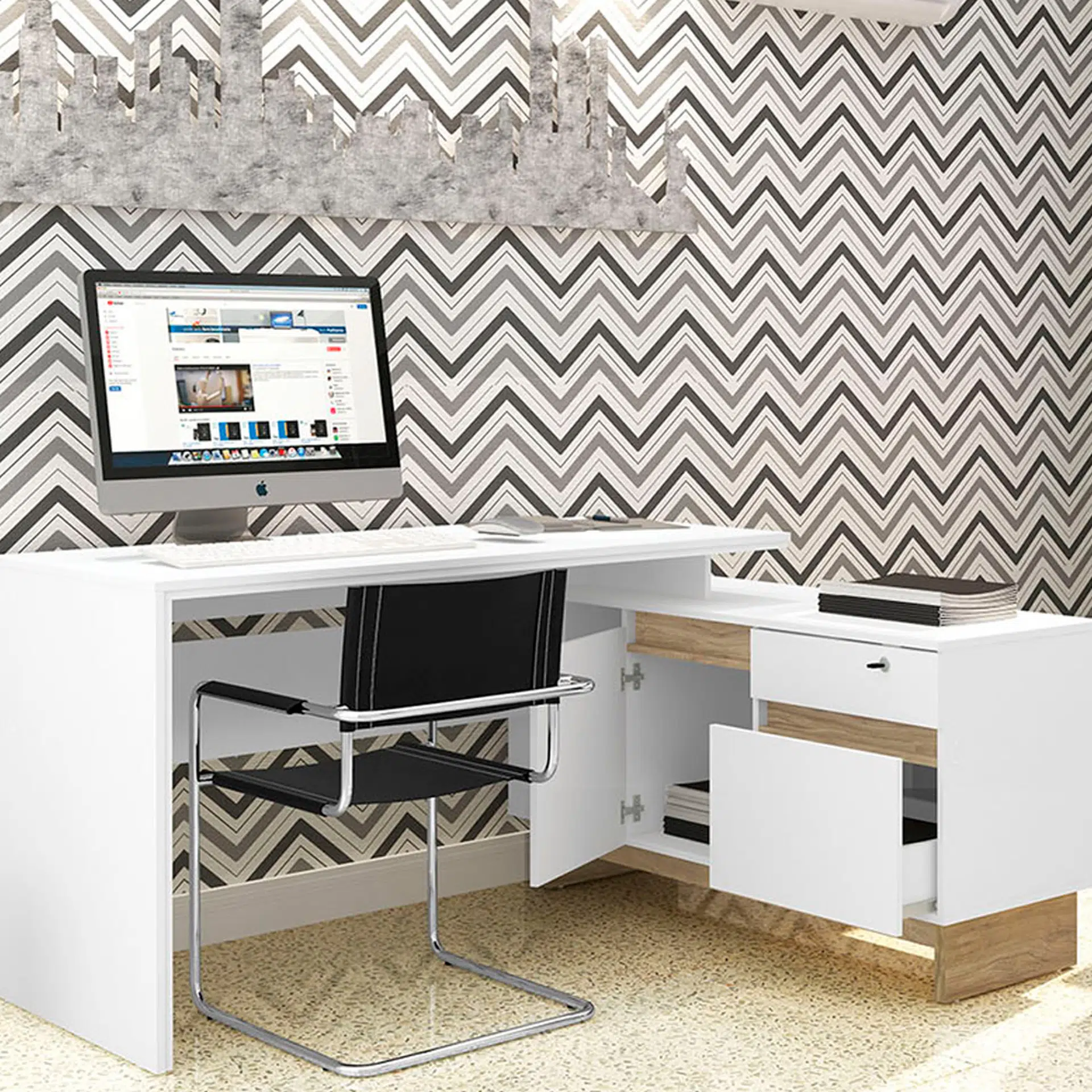 ESCRITORIO HOME OFFICE MODELO CORNER